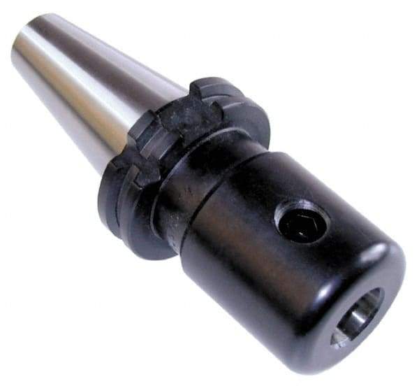 Collis Tool - CAT50 Taper Shank 20mm Hole End Mill Holder/Adapter - 47.5mm Nose Diam, 3" Projection, Through-Spindle & DIN Flange Coolant - Exact Industrial Supply