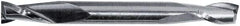 Hertel - 1/4", 5/8" LOC, 3/8" Shank Diam, 3-1/2" OAL, 2 Flute, Solid Carbide Square End Mill - Double End, AlTiN Finish, 30° Helix, Centercutting, Right Hand Cut - Apex Tool & Supply