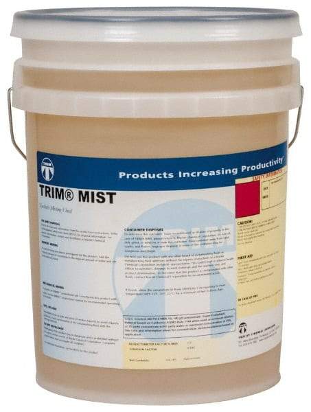 Master Fluid Solutions - Trim Mist, 5 Gal Pail Cutting & Grinding Fluid - Synthetic, For Milling - Apex Tool & Supply
