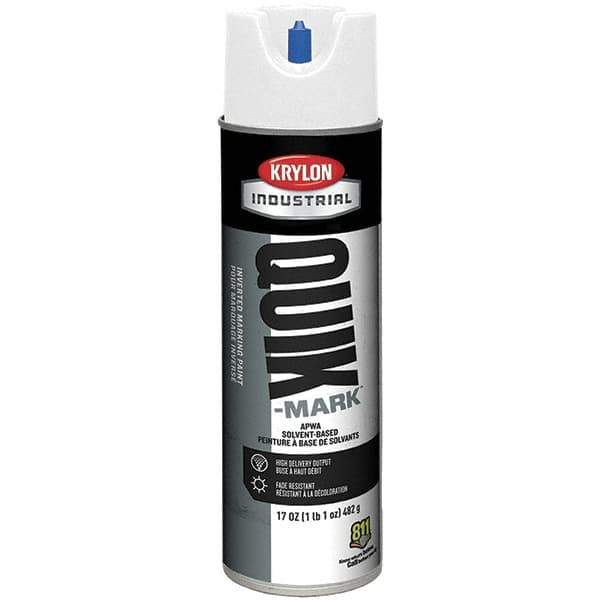 Krylon - 20 fl oz White Marking Paint - 50 to 60 Sq Ft Coverage, Solvent-Based Formula - Apex Tool & Supply