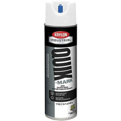 Krylon - 20 fl oz White Marking Paint - 50 to 60 Sq Ft Coverage, Solvent-Based Formula - Apex Tool & Supply