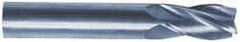 M.A. Ford - 3/8", 5/8" LOC, 3/8" Shank Diam, 2" OAL, 3 Flute, Solid Carbide Square End Mill - Single End, TiN Finish, Spiral Flute, 30° Helix, Centercutting, Right Hand Cut, Right Hand Flute, Series 169 - Apex Tool & Supply