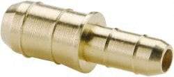 Parker - 11/64 x 3/8" Tube ID, Metal Barbed Union Tube Reducer - Brass, 1/4 x 1/2" Tube OD - Apex Tool & Supply
