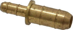 Parker - 3/32 x 11/64" Tube ID, Metal Barbed Union Tube Reducer - Brass, 1/4 x 5/32" Tube OD - Apex Tool & Supply