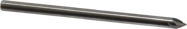 Made in USA - 3/32" Shank Diam, 5 Flute 60° Solid Carbide Countersink - Bright Finish, 1-1/2" OAL, Right Hand Cut - Apex Tool & Supply