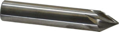 Made in USA - 3/8" Shank Diam, 7 Flute 60° Solid Carbide Countersink - Bright Finish, 2" OAL, Right Hand Cut - Apex Tool & Supply