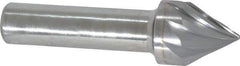 Made in USA - 1/2" Shank Diam, 9 Flute 60° Solid Carbide Countersink - Bright Finish, 2-1/2" OAL, Right Hand Cut - Apex Tool & Supply