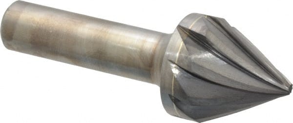 Made in USA - 1/2" Shank Diam, 9 Flute 60° Solid Carbide Countersink - Apex Tool & Supply