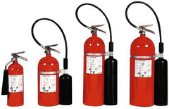 Kidde - 20 Lb, 10-B:C Rated, Carbon Dioxide Fire Extinguisher - 8" Diam x 26" High, 850 psi, 8' Discharge in 17 sec, Rechargeable, Aluminum Cylinder - Apex Tool & Supply