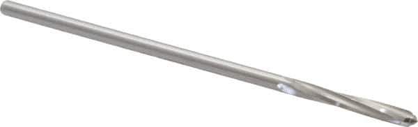 Alvord Polk - 1/8" High Speed Steel 4 Flute Chucking Reamer - Spiral Flute, 0.119" Straight Shank, 7/8" Flute Length, 3-1/2" OAL - Apex Tool & Supply