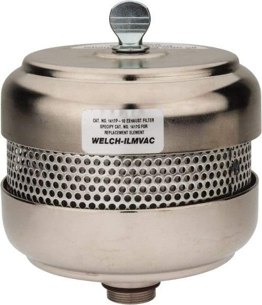 Welch Vacuum - Standard Open Exhaust Filter - For Use with 1402, 1376, 8920 & 8925, 5" Diam x 6-1/4" High - Apex Tool & Supply