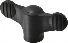 KIPP - 5/16-18 Hole Thread, 2.95" Head Length, Thermoplastic, Tapped Bar / Wing Knob - 0.55" Hole Depth, 1.38" Hub Diam, 0.65" Hub Height, Black - Apex Tool & Supply