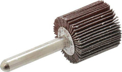 Camel Grinding Wheels - 1" Diam x 1" Face Width, Fine Aluminum Oxide Coated Mounted Flap Wheel - 1/4" Shank Mount, 120 Grit, 30,000 Max RPM - Apex Tool & Supply
