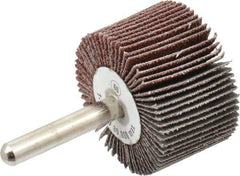 Camel Grinding Wheels - 1-1/2" Diam x 1" Face Width, Medium Aluminum Oxide Coated Mounted Flap Wheel - 1/4" Shank Mount, 60 Grit, 30,000 Max RPM - Apex Tool & Supply