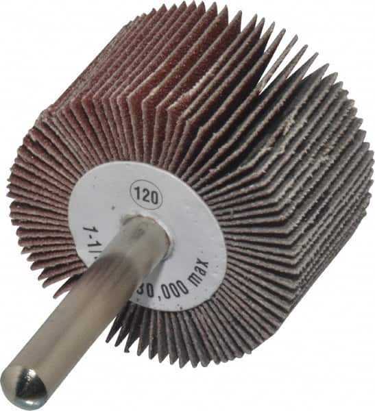 CGW Abrasives - 1-1/2" Diam x 1" Face Width, Fine Aluminum Oxide Coated Mounted Flap Wheel - Apex Tool & Supply