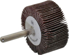 Camel Grinding Wheels - 2" Diam x 1" Face Width, Medium Aluminum Oxide Coated Mounted Flap Wheel - 1/4" Shank Mount, 60 Grit, 25,000 Max RPM - Apex Tool & Supply