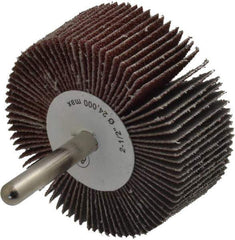 Camel Grinding Wheels - 2-1/2" Diam x 1" Face Width, Medium Aluminum Oxide Coated Mounted Flap Wheel - 1/4" Shank Mount, 80 Grit, 23,000 Max RPM - Apex Tool & Supply