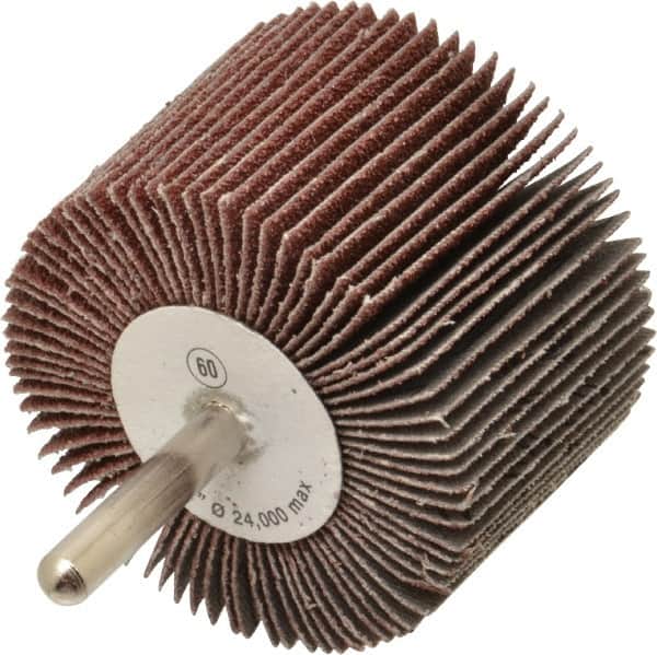 CGW Abrasives - 2-1/2" Diam x 1-1/2" Face Width, Medium Aluminum Oxide Coated Mounted Flap Wheel - Apex Tool & Supply