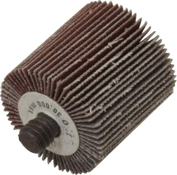 Camel Grinding Wheels - 1" Diam x 1" Face Width, Very Fine Aluminum Oxide Coated Mounted Flap Wheel - 1/4-20 Threaded Mount, 180 Grit, 30,000 Max RPM - Apex Tool & Supply