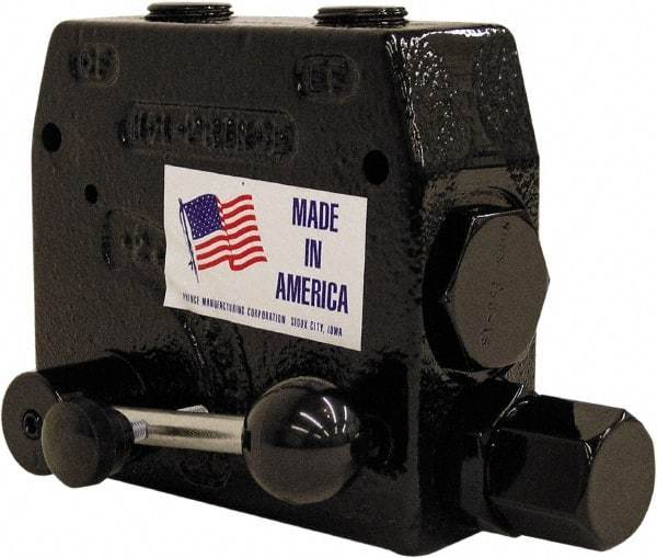Prince - 30 GPM 1/2 Inlet Cast Iron Hydraulic Control Valve - 4-1/8" High x 4-5/8" Wide x 3-11/32" Long - Apex Tool & Supply