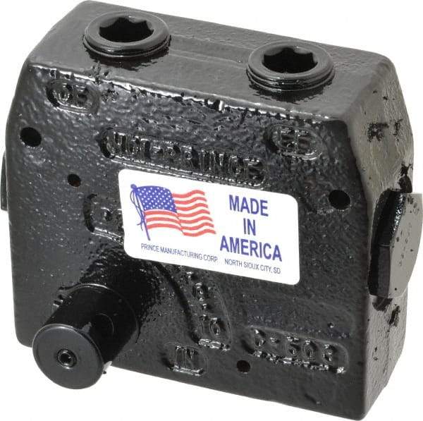 Prince - 30 GPM 3/4 Inlet Cast Iron Hydraulic Control Valve - 4-1/8" High x 4-5/8" Wide x 3-11/32" Long - Apex Tool & Supply