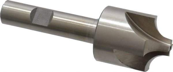 Interstate - 11/32" Radius, 1-1/8" Mill Diam, 4 Flute High Speed Steel Corner Rounding End Mill - Single End, Uncoated, 3-1/2" OAL, 1/2" Shank Diam - Apex Tool & Supply