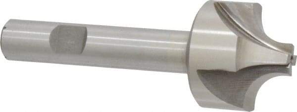 Interstate - 3/8" Radius, 1-1/4" Mill Diam, 4 Flute High Speed Steel Corner Rounding End Mill - Single End, Uncoated, 3-1/2" OAL, 1/2" Shank Diam - Apex Tool & Supply