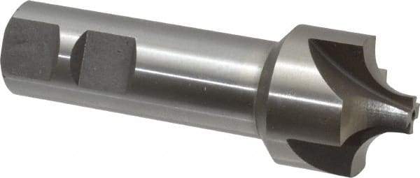 Interstate - 3/8" Radius, 1-1/4" Mill Diam, 4 Flute High Speed Steel Corner Rounding End Mill - Single End, Uncoated, 3-3/4" OAL, 7/8" Shank Diam - Apex Tool & Supply