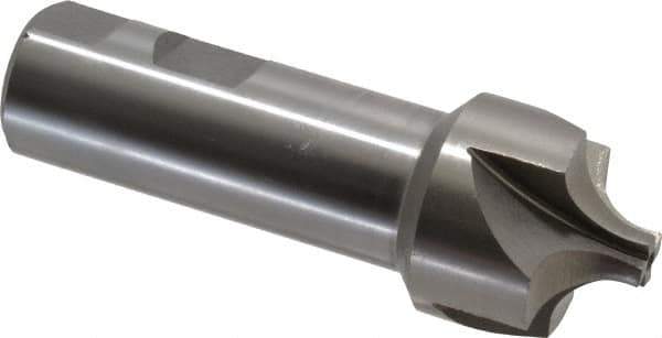 Interstate - 7/16" Radius, 1-3/8" Mill Diam, 4 Flute High Speed Steel Corner Rounding End Mill - Single End, Uncoated, 4" OAL, 1" Shank Diam - Apex Tool & Supply