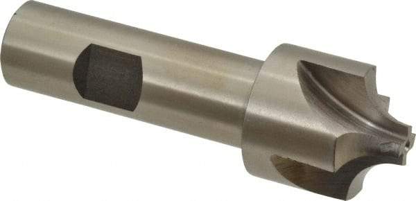 Interstate - 11/32" Radius, 1-1/8" Mill Diam, 4 Flute High Speed Steel Corner Rounding End Mill - Single End, Uncoated, 3-1/2" OAL, 3/4" Shank Diam - Apex Tool & Supply