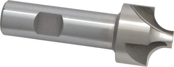 Interstate - 3/8" Radius, 1-1/4" Mill Diam, 4 Flute High Speed Steel Corner Rounding End Mill - Single End, Uncoated, 3-1/2" OAL, 3/4" Shank Diam - Apex Tool & Supply
