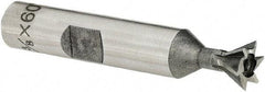 Keo - 2-1/2" Diam x 1-1/8" Width of Cut, 60° Included Angle, Cobalt Dovetail Cutter - 1" Shank Diam, 3-3/4" Overall Length, Weldon Flat, Uncoated - Apex Tool & Supply