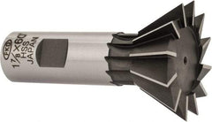 Interstate - 1-7/8" Diam x 13/16" Width of Cut, 60° Included Angle, High Speed Steel Dovetail Cutter - 7/8" Shank Diam, 3-1/4" Overall Length, Uncoated - Apex Tool & Supply