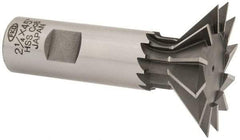 Interstate - 2-1/4" Diam x 1-1/16" Width of Cut, 45° Included Angle, Cobalt Dovetail Cutter - 1" Shank Diam, 2-11/16" Shank Length, 3-3/4" Overall Length - Apex Tool & Supply