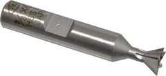 Interstate - 3/8" Diam x 3/16" Width of Cut, 60° Included Angle, Cobalt Dovetail Cutter - 3/8" Shank Diam, 2-1/8" Overall Length, Uncoated - Apex Tool & Supply