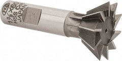 Interstate - 1-3/8" Diam x 9/16" Width of Cut, 60° Included Angle, Cobalt Dovetail Cutter - 5/8" Shank Diam, 2-7/8" Overall Length, Uncoated - Apex Tool & Supply