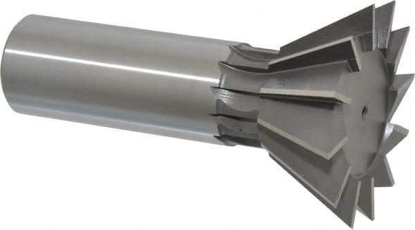 Interstate - 1-7/8" Diam x 13/16" Width of Cut, 60° Included Angle, Cobalt Dovetail Cutter - 7/8" Shank Diam, 3-1/4" Overall Length, Uncoated - Apex Tool & Supply