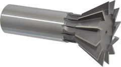 Interstate - 1-7/8" Diam x 13/16" Width of Cut, 60° Included Angle, Cobalt Dovetail Cutter - 7/8" Shank Diam, 3-1/4" Overall Length, Uncoated - Apex Tool & Supply