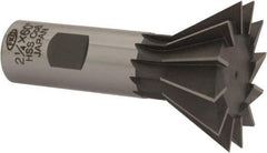 Interstate - 2-1/4" Diam x 1-1/16" Width of Cut, 60° Included Angle, Cobalt Dovetail Cutter - 1" Shank Diam, 3-1/4" Overall Length, Uncoated - Apex Tool & Supply