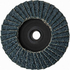 Weiler - 36 Grit, 3" Disc Diam, Type 29 Zirconia Alumina Flap Disc - 20,000 Max RPM, Plastic Backing, Quick Change Type S Attaching System, Coated - Apex Tool & Supply