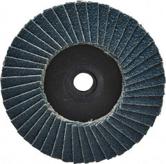 Weiler - 60 Grit, 3" Disc Diam, Type 29 Zirconia Alumina Flap Disc - 20,000 Max RPM, Plastic Backing, Quick Change Type S Attaching System, Coated - Apex Tool & Supply