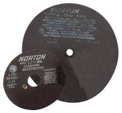 Norton - 13-3/4" Aluminum Oxide Cutoff Wheel - 0.098" Thick, 1-1/4" Arbor, 3,300 Max RPM, Use with Stationary Tools - Apex Tool & Supply