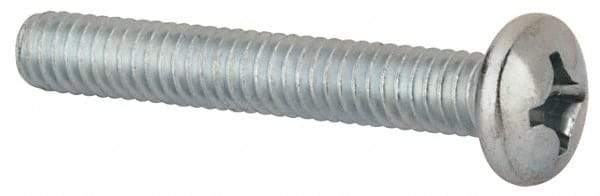 Value Collection - #12-24 UNC, 1-1/2" Length Under Head Phillips Drive Machine Screw - Pan Head, Grade 2 Steel, Zinc-Plated Finish, Without Washer - Apex Tool & Supply