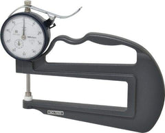 Mitutoyo - 0 to 1 Inch Measurement, 0.001 Inch Graduation, 4.7244 Inch Throat Depth, Dial Thickness Gage - 0.002 Inch Accuracy, 2 N Force, 2 Inch Dial Diameter - Apex Tool & Supply