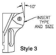Parlec - Series Twin Bore Roughing, Right Hand Cut, Boring Cartridge - WCMX 08 Insert, 10° Lead Angle - Apex Tool & Supply