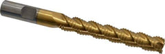 Interstate - 1/2" Diam, Coarse Pitch, 3" LOC, 3 Flute Cobalt Roughing Square End Mill - TiN Finish, 5" OAL, 1/2" Shank Diam, Single End, Centercutting - Apex Tool & Supply
