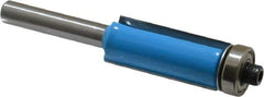 ROMAN CARBIDE - 1/2" Cut Diam, 1-3/16" Length of Cut, 2 Flute, Flush Trim, Edge Profile Router Bit - Carbide-Tipped, 1/4" Shank Diam, 1-1/4" Shank Length, 2-3/4" OAL, Uncoated, Piloted - Apex Tool & Supply