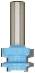 ROMAN CARBIDE - 1-1/16" Cut Diam, 3/4" Length of Cut, 2 Flute, Drawer Lock, Edge Profile Router Bit - Carbide-Tipped, 1/2" Shank Diam, 1-1/2" Shank Length, 2-1/4" OAL, Uncoated - Apex Tool & Supply