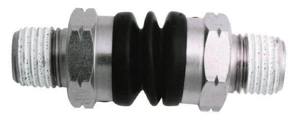 Value Collection - 3/8 Male NPT Pneumatic Hose Swivel Fitting - Steel, Nickel Plated, Industrial Interchange - Apex Tool & Supply