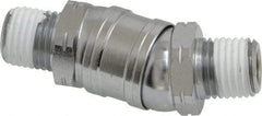 Value Collection - 1/4 x 1/4 Male NPT Pneumatic Hose Swivel Fitting - Steel, Nickel Plated - Apex Tool & Supply